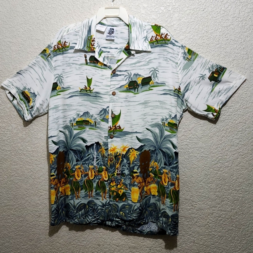 Kennington Rayon Tropical Print Men's Shirt